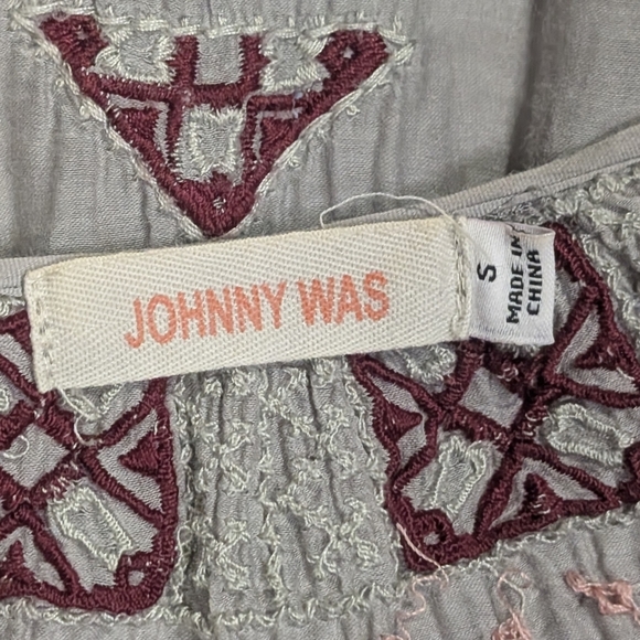 Johnny Was Ava Peasant Tunic Dress Silk Boho Embroidered Small Lagenlook FLAW - Picture 6 of 10